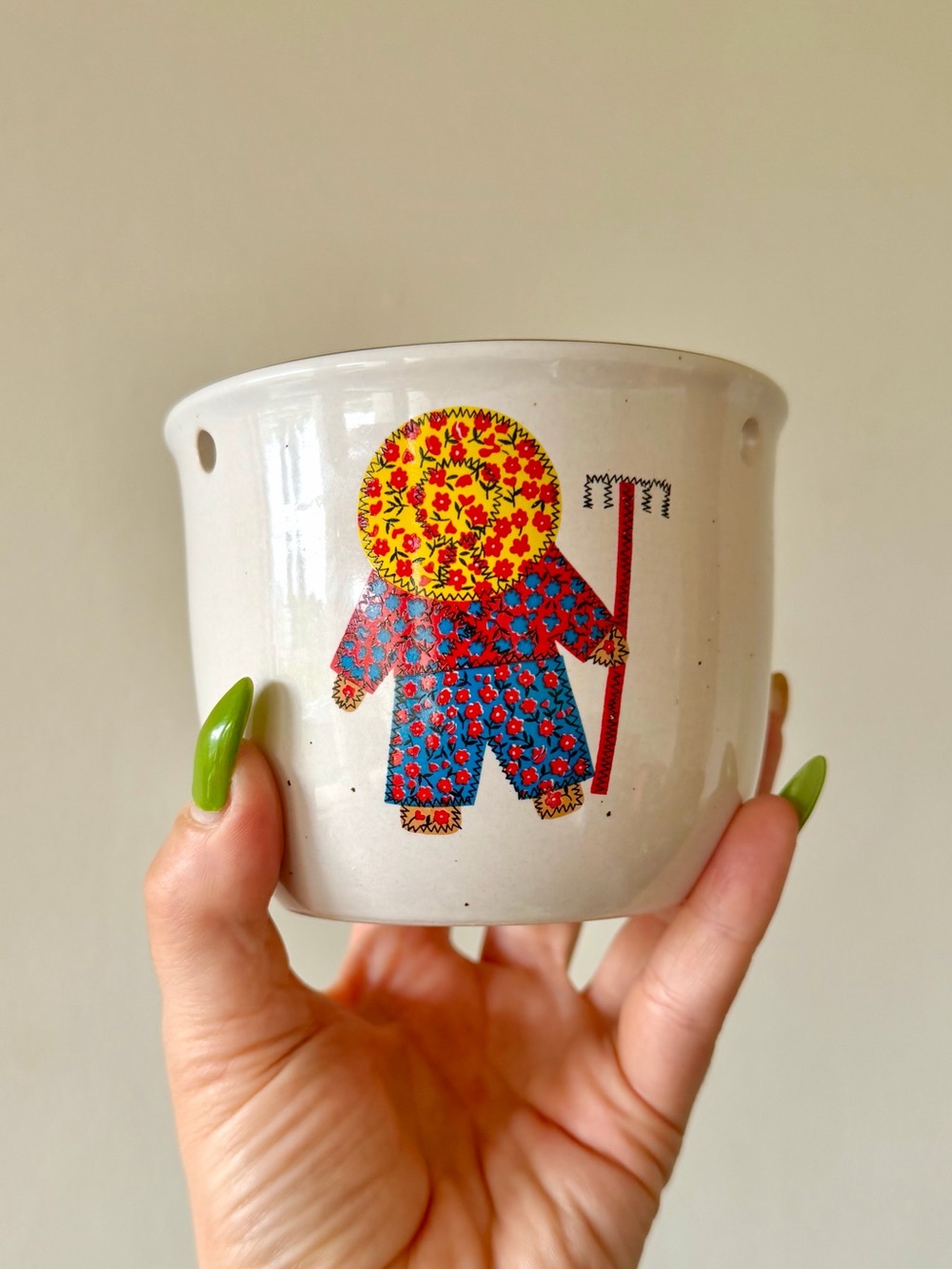 🌟HOST PICK!🌟 70s Vintage 🌼 Country Girl & Kitty Cat Ceramic Planter - Picture 3 of 6